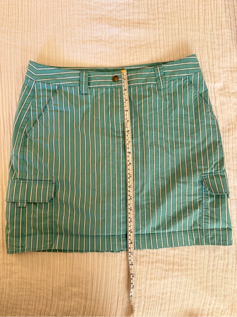 Tommy Bahama Striped Teal/Turquoise athletic Y2K vibes mini skort.
